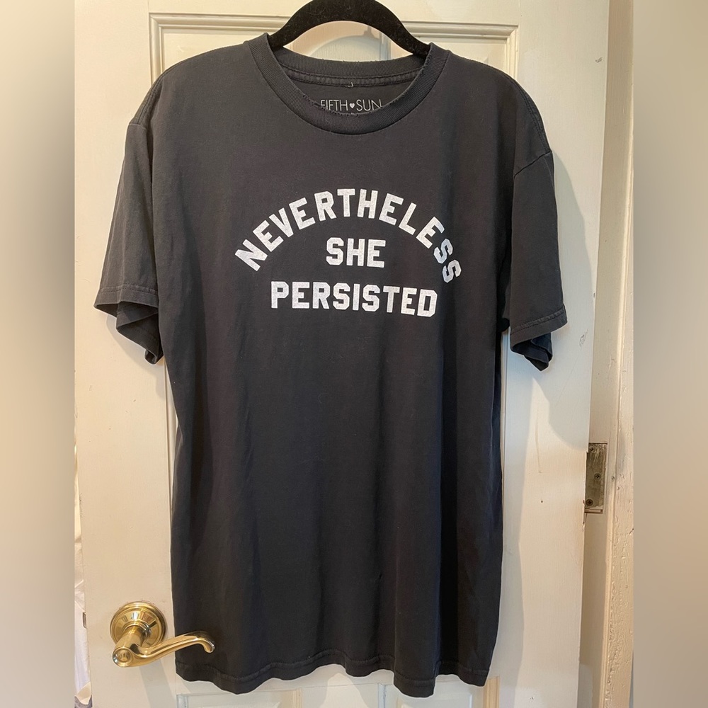 Nevertheless She Persisted 🖤 Fifth Sun black tshirt. Medium. Unisex. 🖤